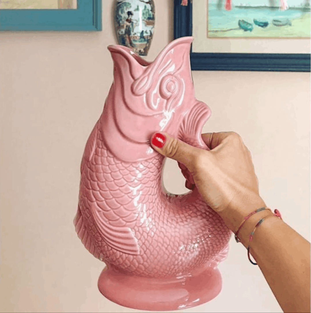 Carafe glouglou de couleur rose