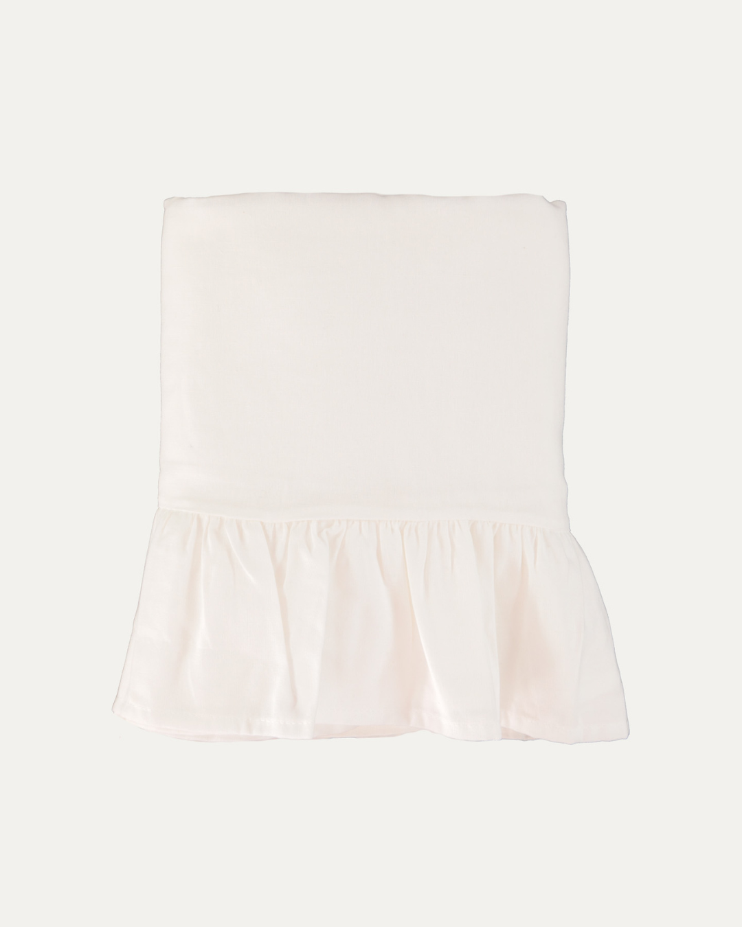 Nappe en lin/coton avec volants, blanc