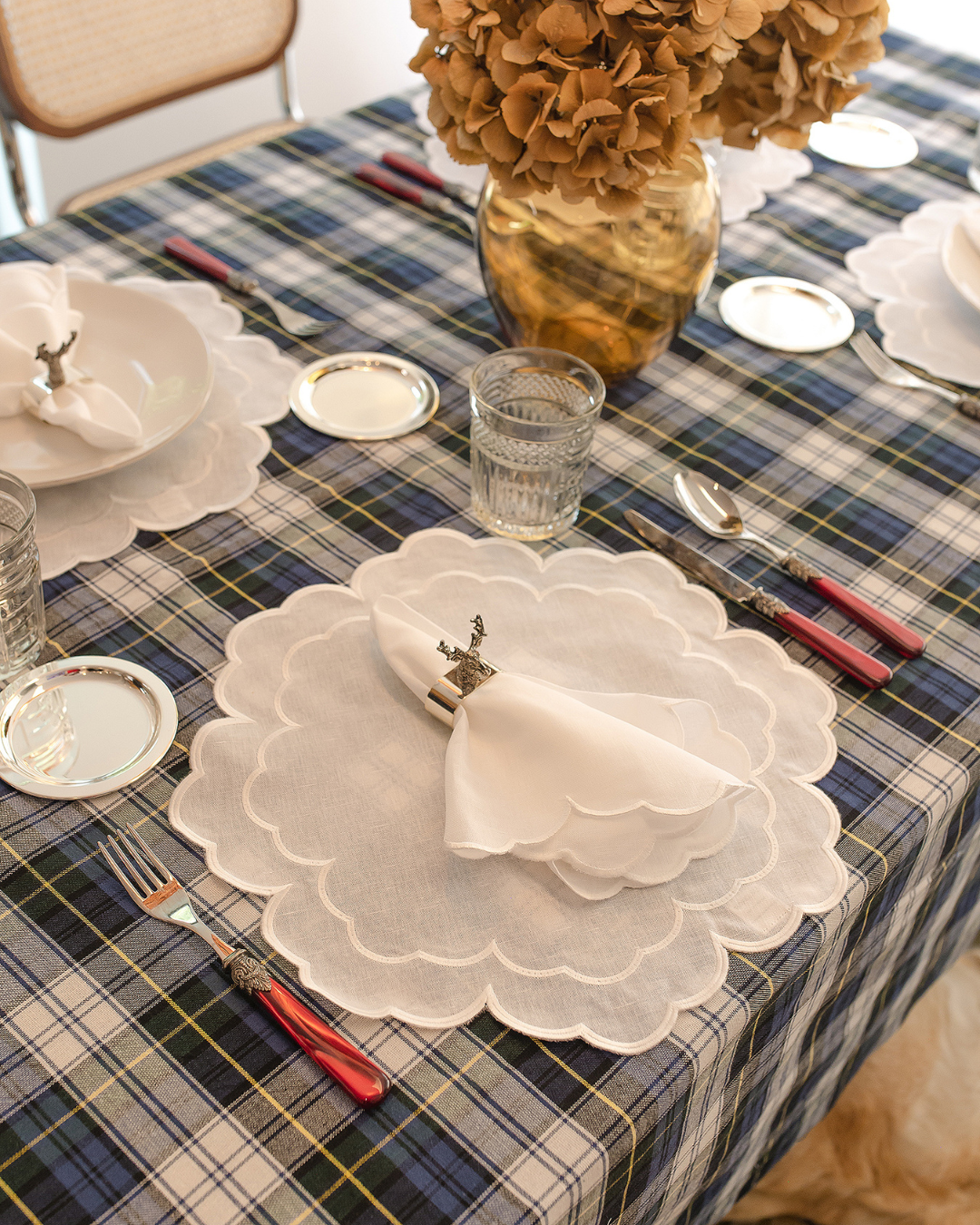 Iris placemat, white on white