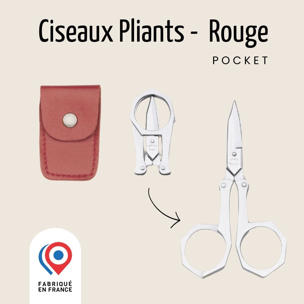 Ciseaux pliants de poche - Étui en cuir | Pocket