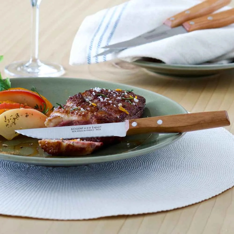 Couteau steak – Lame 11cm double crantage | Affidenté® Naturel