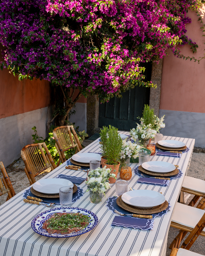 Set de table Navy, bleu marine et blanc