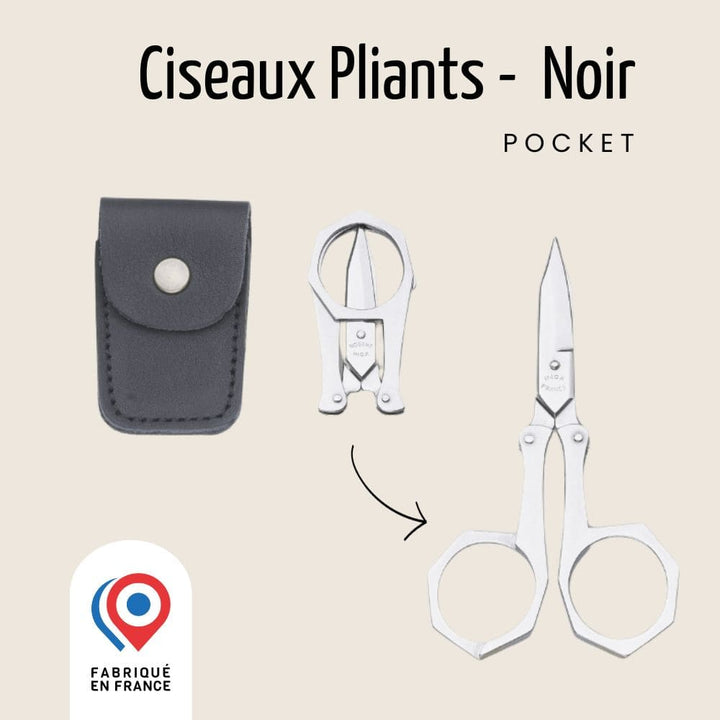 Ciseaux pliants de poche - Étui en cuir | Pocket