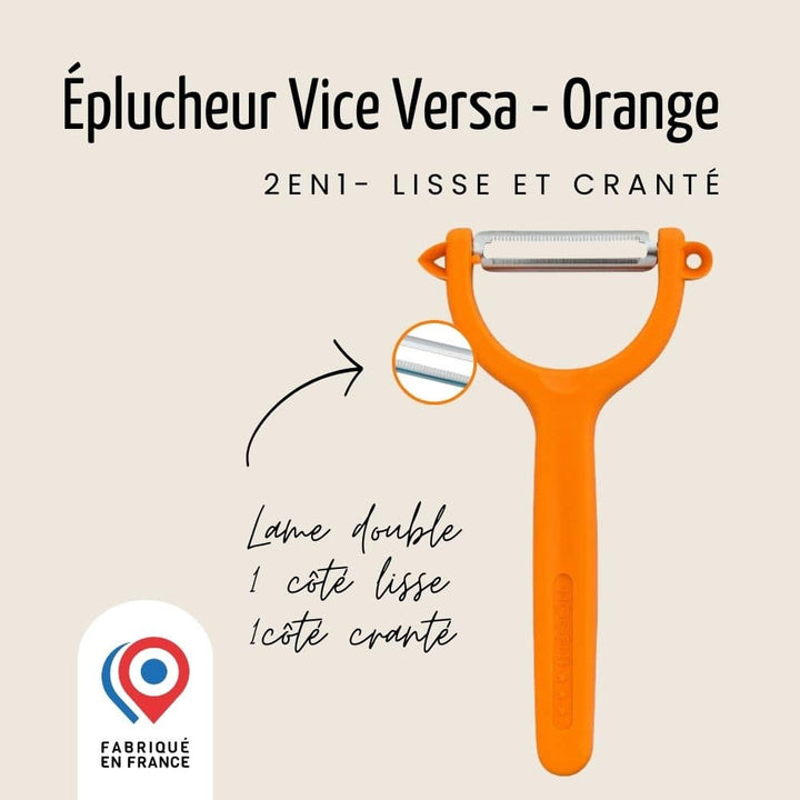 Éplucheur - Vice & Versa - 2 en 1 - Lisse et Cranté | Pratik