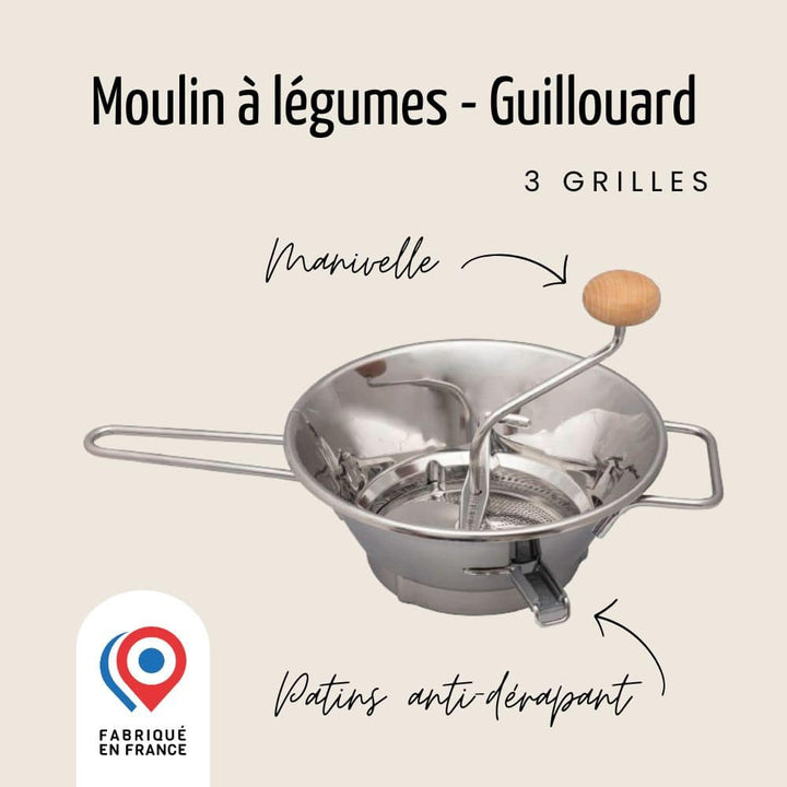 Moulin à Légumes Premium - Inox - 3 grilles | Guillouard