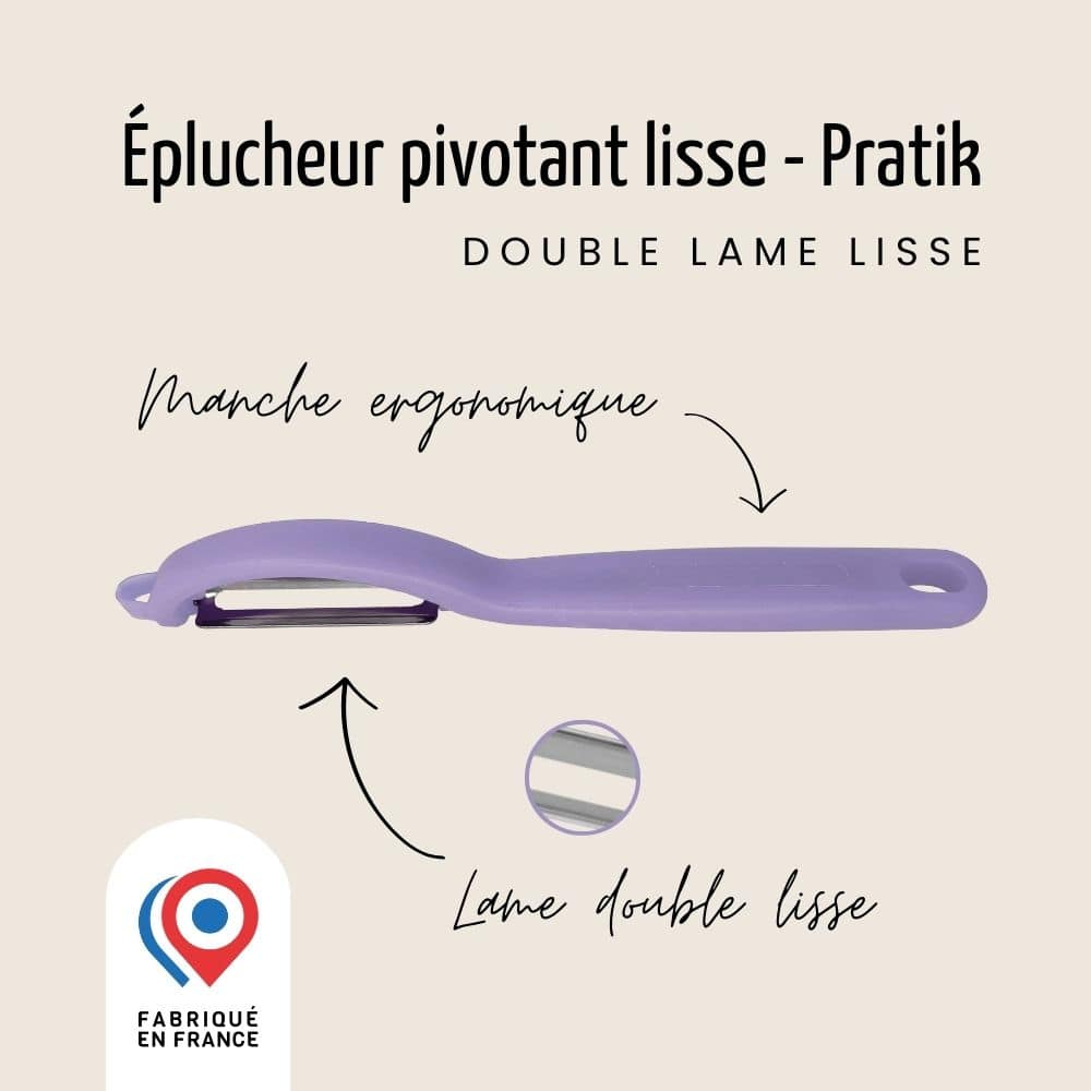 Éplucheur “I” – Pivotant – Lame double lisse | Nogent Daily