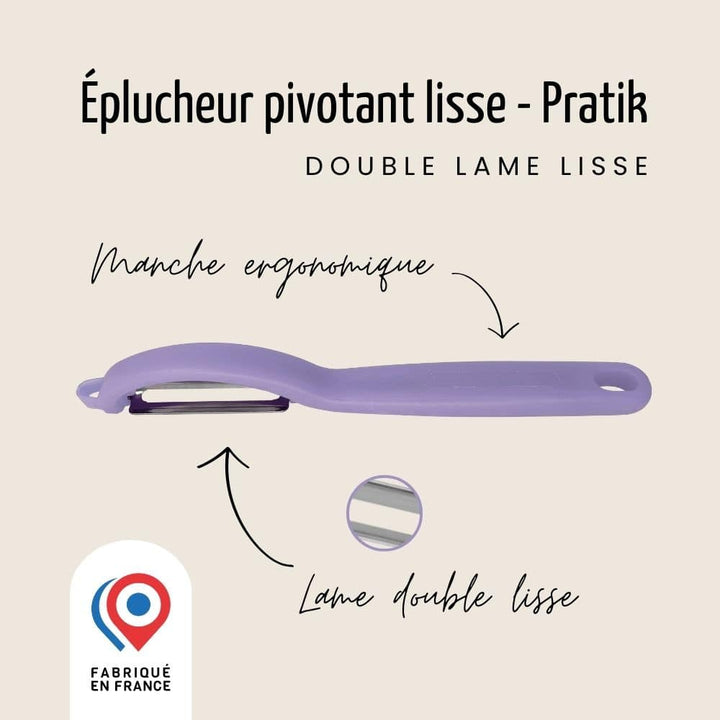Éplucheur “I” – Pivotant – Lame double lisse | Nogent Daily