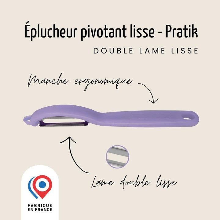 Éplucheur “I” – Pivotant – Lame double lisse | Pratik