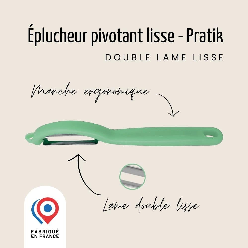 Éplucheur “I” – Pivotant – Lame double lisse | Pratik