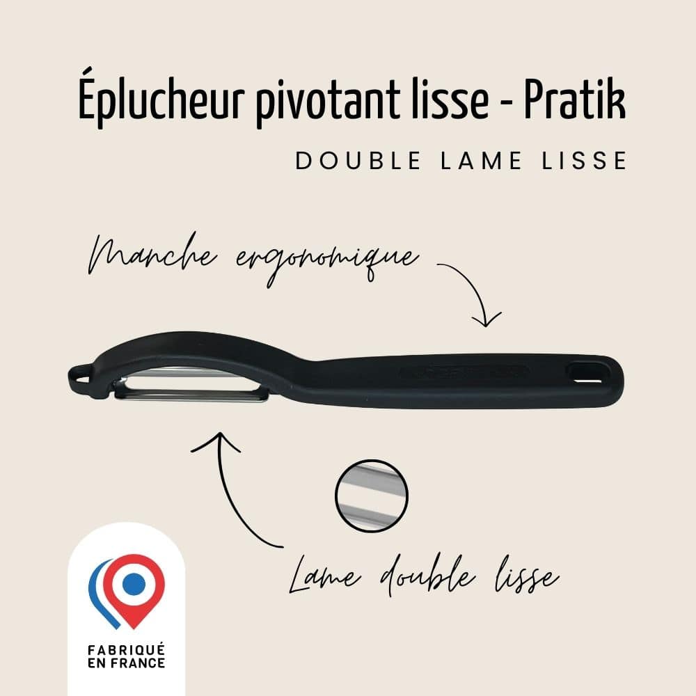 Éplucheur “I” – Pivotant – Lame double lisse | Pratik