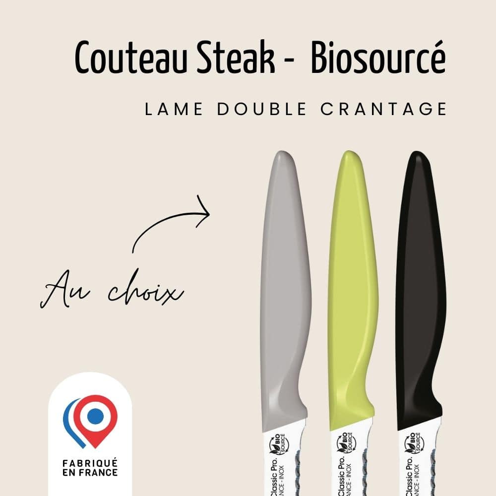 Couteau steak - Lame 11cm double crantage | Classic Pro Biosourcé