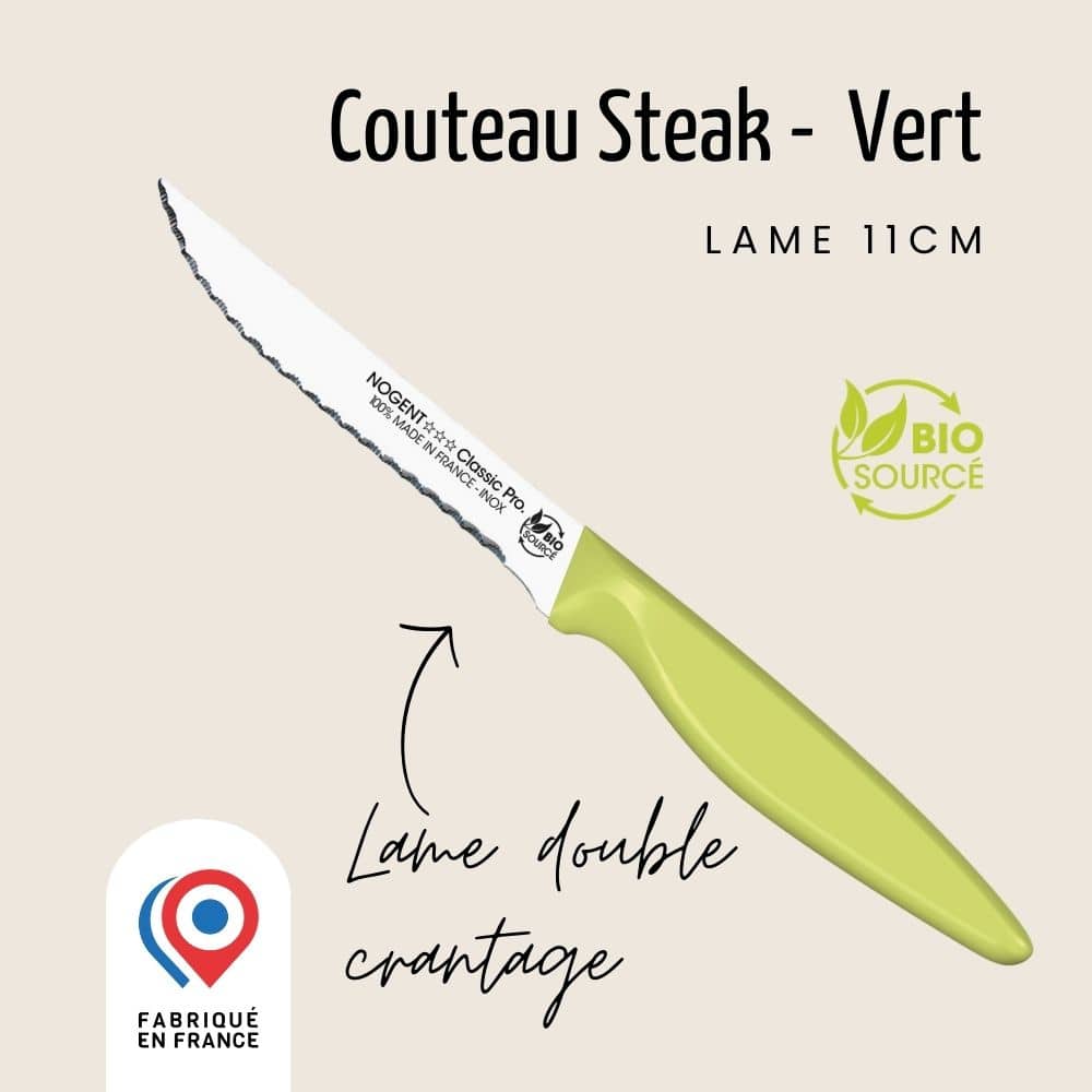 Couteau steak - Lame 11cm double crantage | Classic Pro Biosourcé