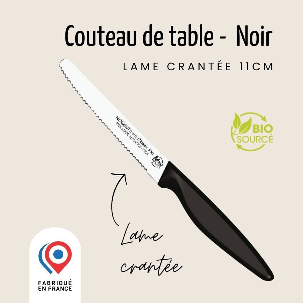 Couteau de table – Lame 11 cm crantée 3 mm | Les Responsables