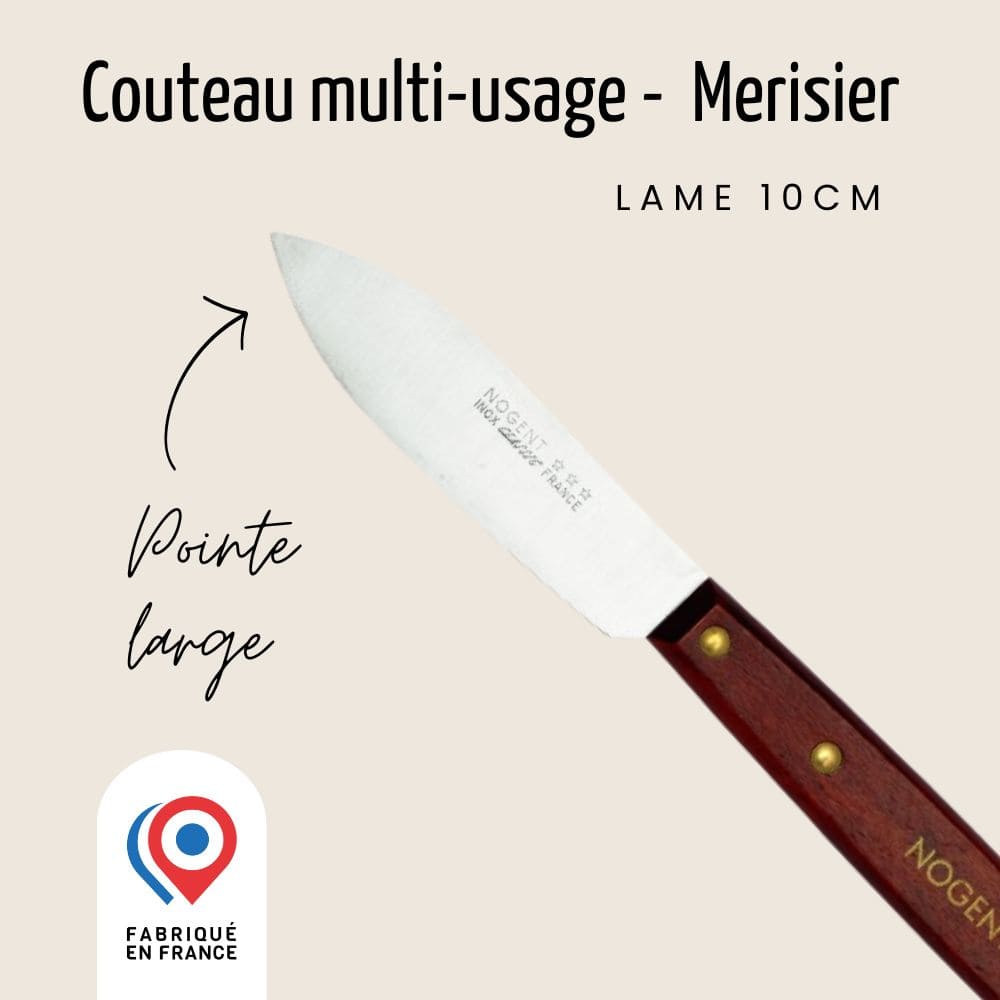 Couteau multi-usage - Lame lisse 10cm | Classic Bois Couteaux multi-usages Nogent 3 Etoiles