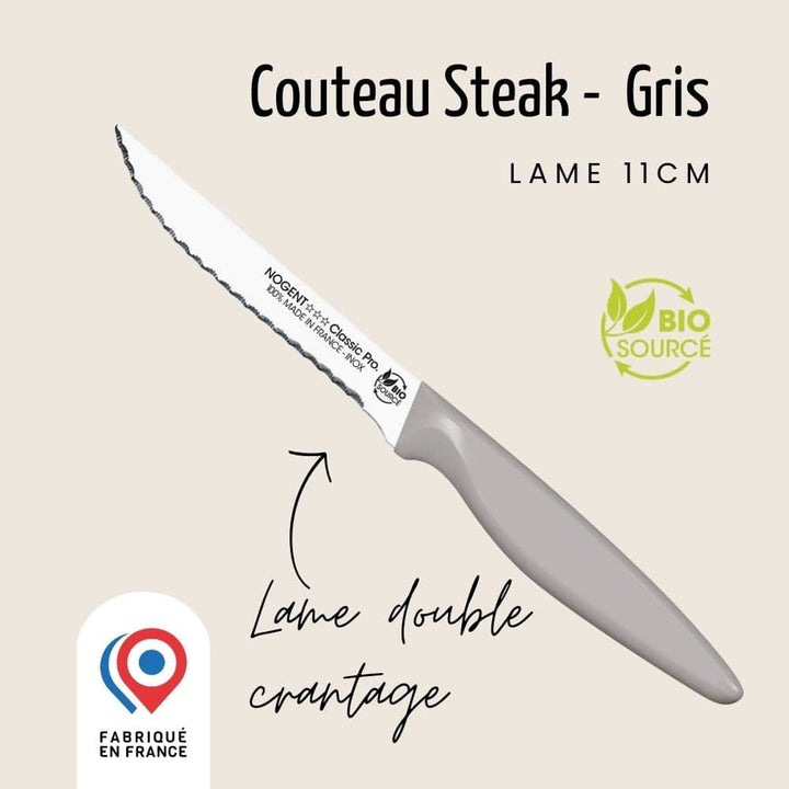 Couteau steak - Lame 11cm double crantage | Classic Pro Biosourcé