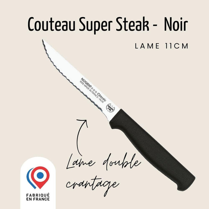 Couteau Super steak – Lame 11cm double crantage - Manche renforcé | Classic Polypro