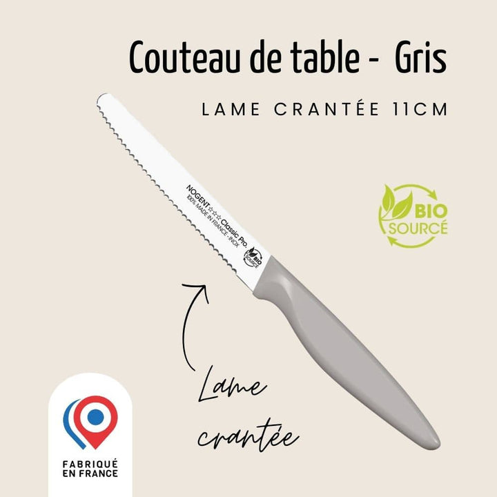 Couteau de table – Lame 11 cm crantée 3 mm | Les Responsables