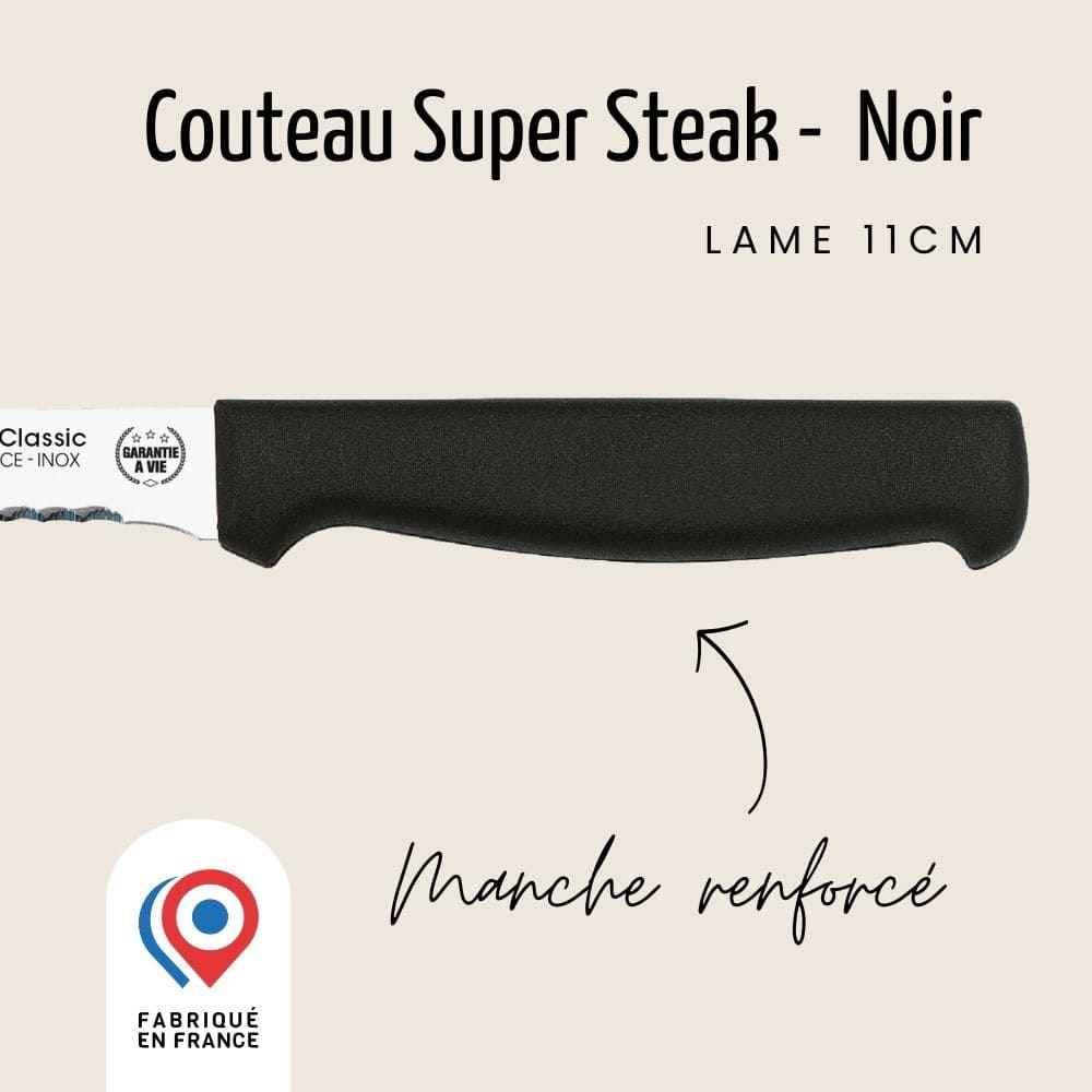 Couteau Super steak – Lame 11cm double crantage - Manche renforcé | Nogent Daily