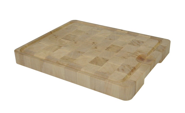 Planche en bois de bout de charme avec rigole ramasse jus