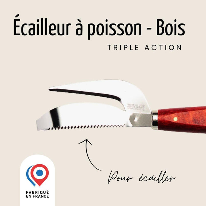 Écailleur à poisson - Triple action | Classic Bois