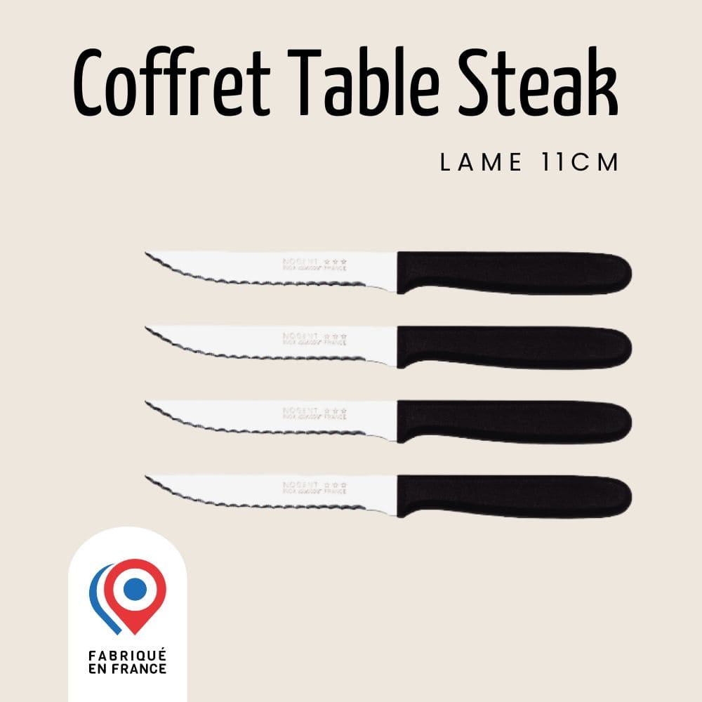 Coffret Classic Steak - Polypro Noir | Les basiques pour ma table Couteaux à steaks Nogent 3 Etoiles