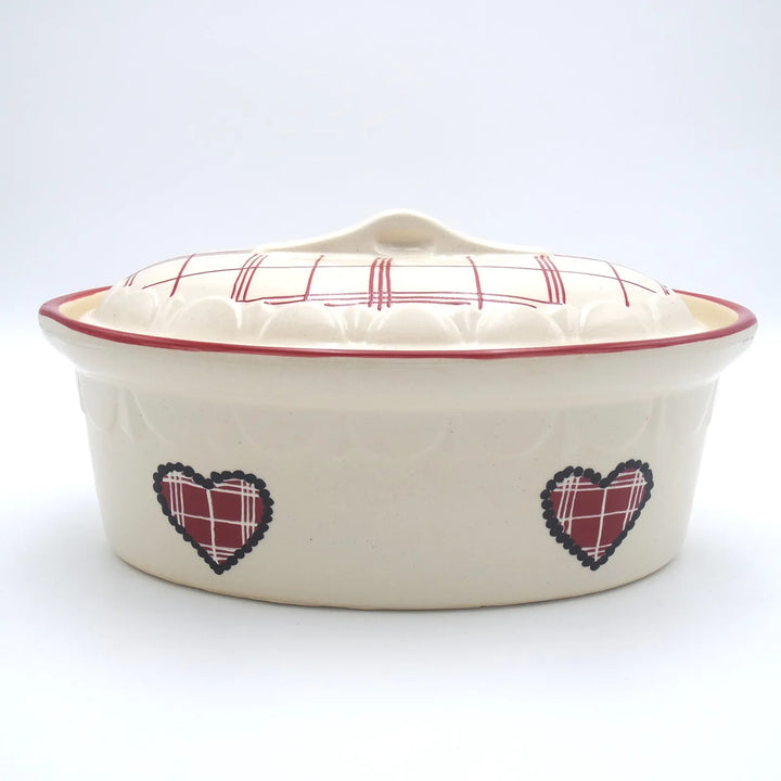 Terrine ovale blanc cœur Alsace Terrines Poterie Beck