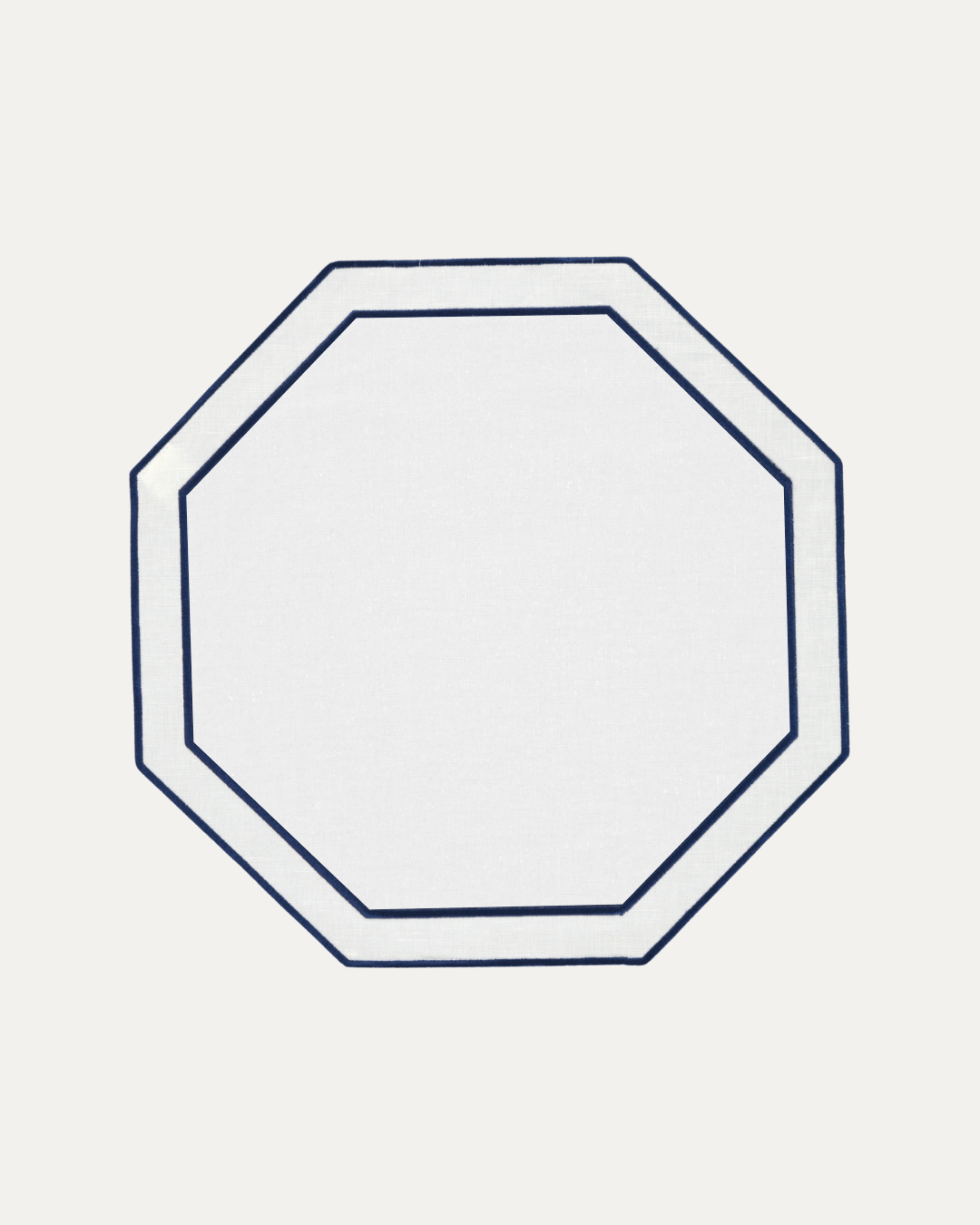 Set de table Douro blanc et feston bleu marine Sets de table Mariaida Home