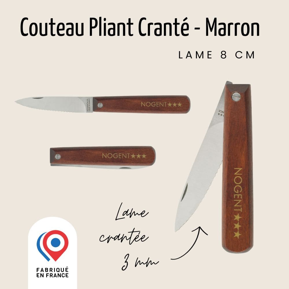 Couteau Pliant Pocket - Lame 8cm crantée 3mm | Classic Bois