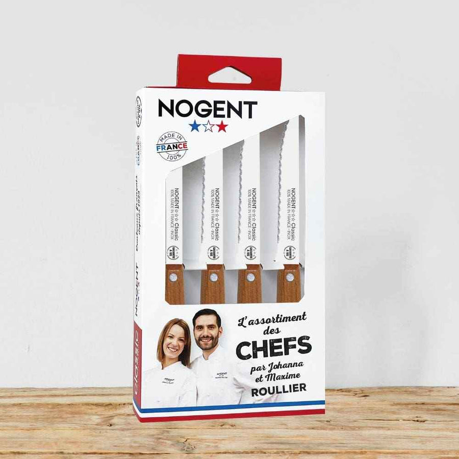 Coffret Couteaux Steak crantés – Cerisier des bois | Nogent Iconic