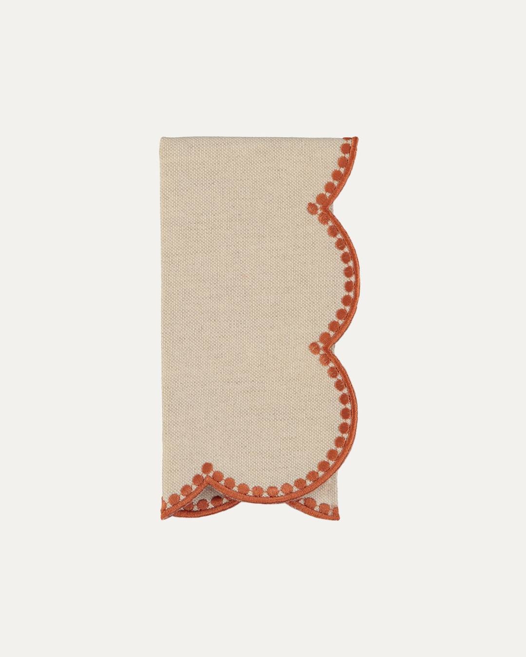 Serviette Gotas, beige et terracotta