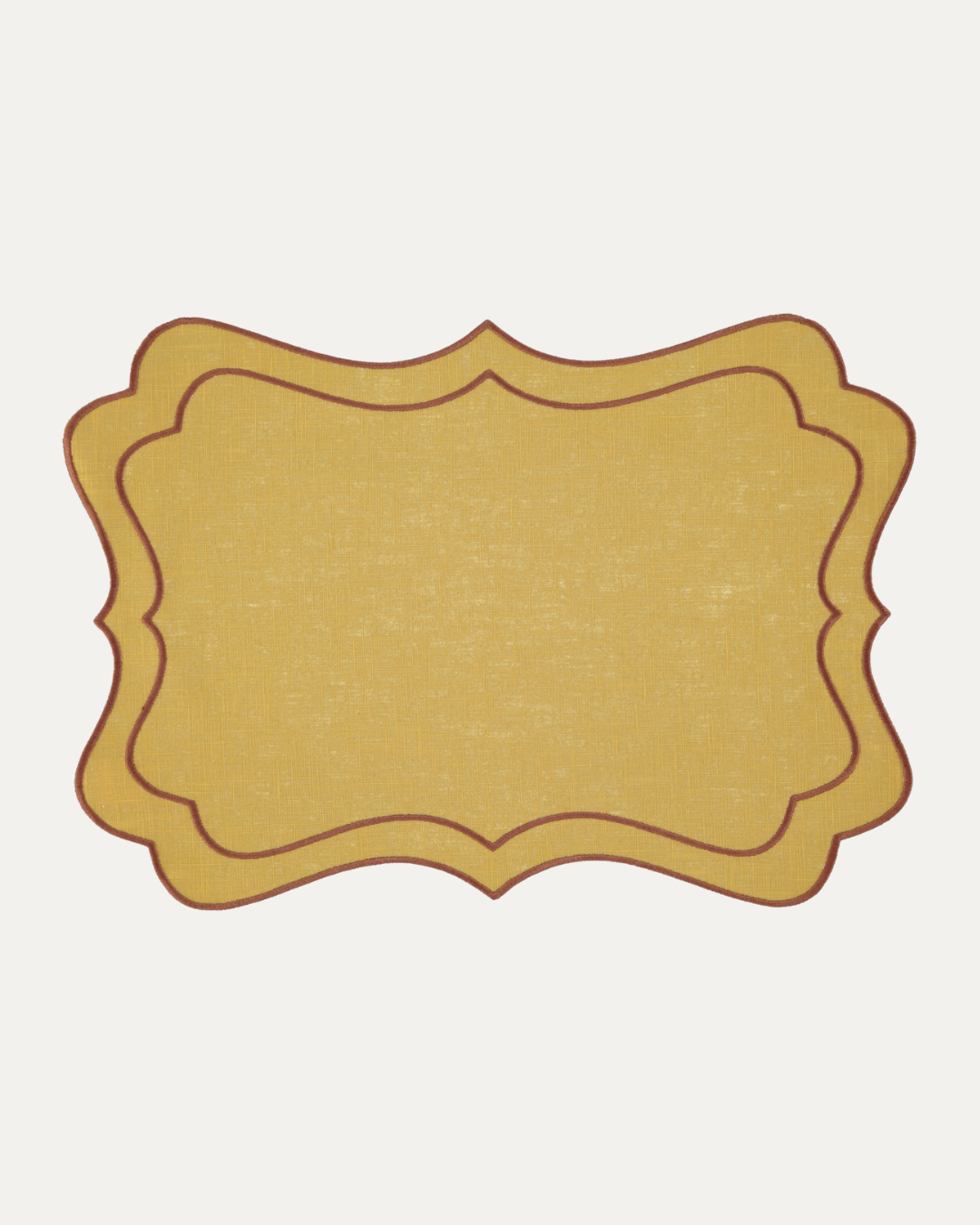 Brisa Placemat, Mustard and Brown Scallop