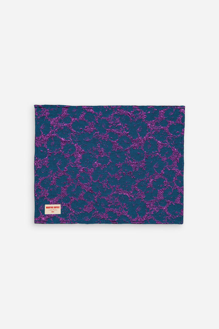 Set de table motif fleuri bleu électrique et violet Cosmic Bleu - Lot de 2