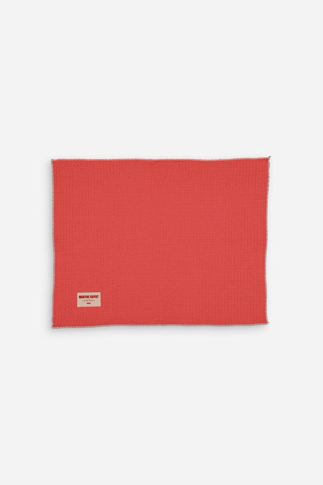 Textured solid placemat - Coral Waffle - Set of 2