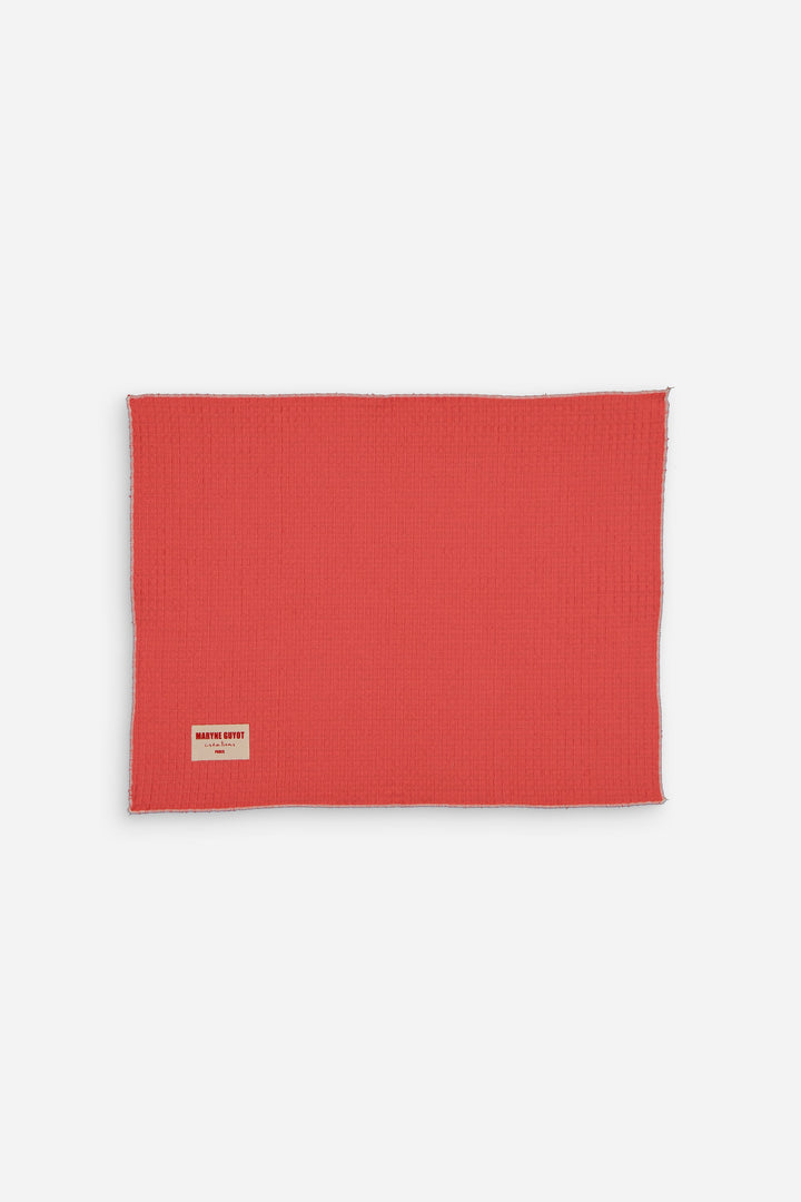 Textured solid placemat - Coral Waffle - Set of 2