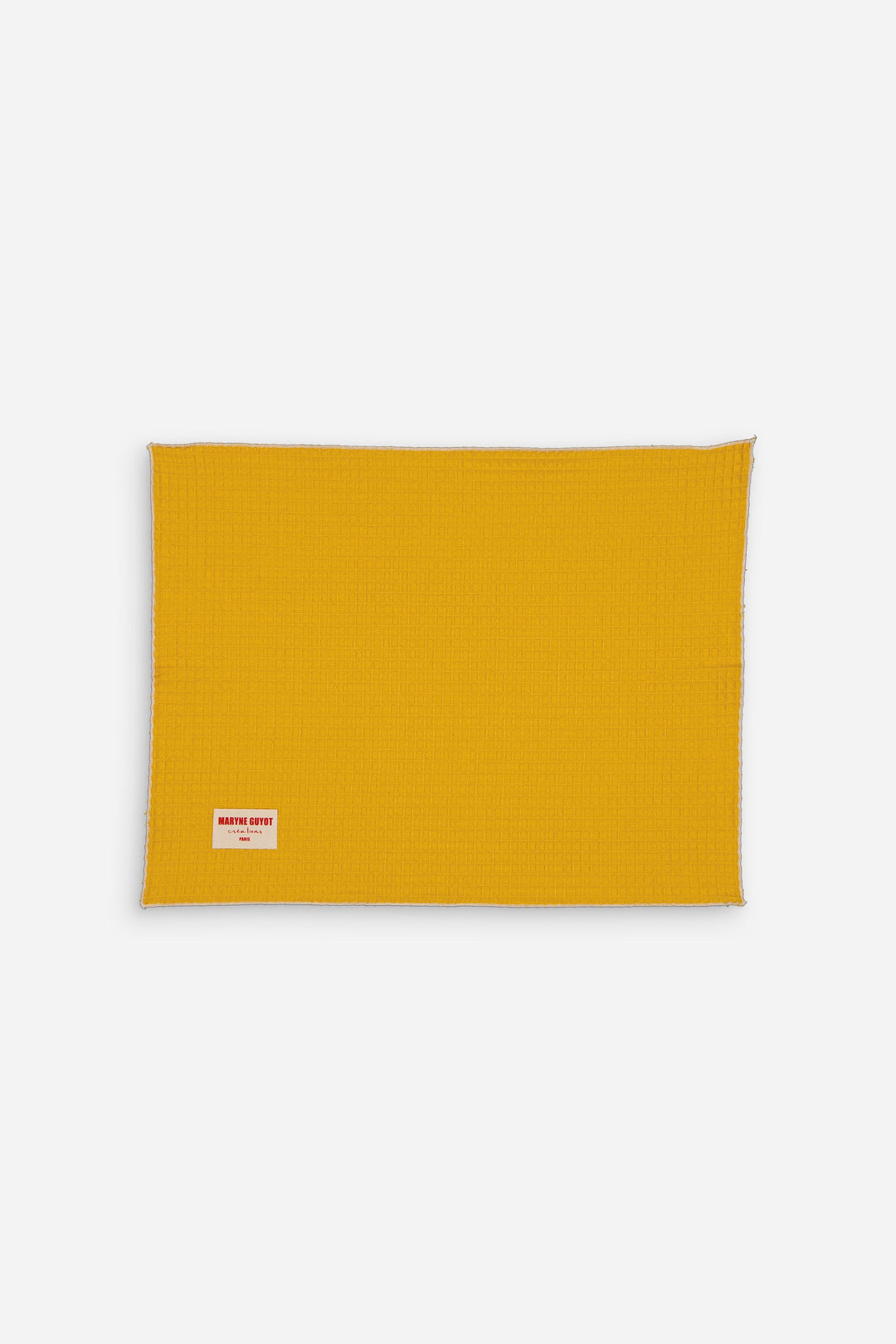 Lot de 4 sets de table uni texturé - Gaufre moutarde