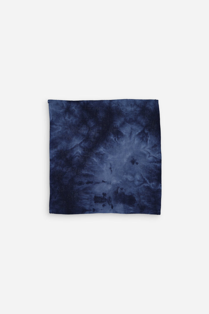 Serviette tie and dye bleu marine en coton - Lot de 2
