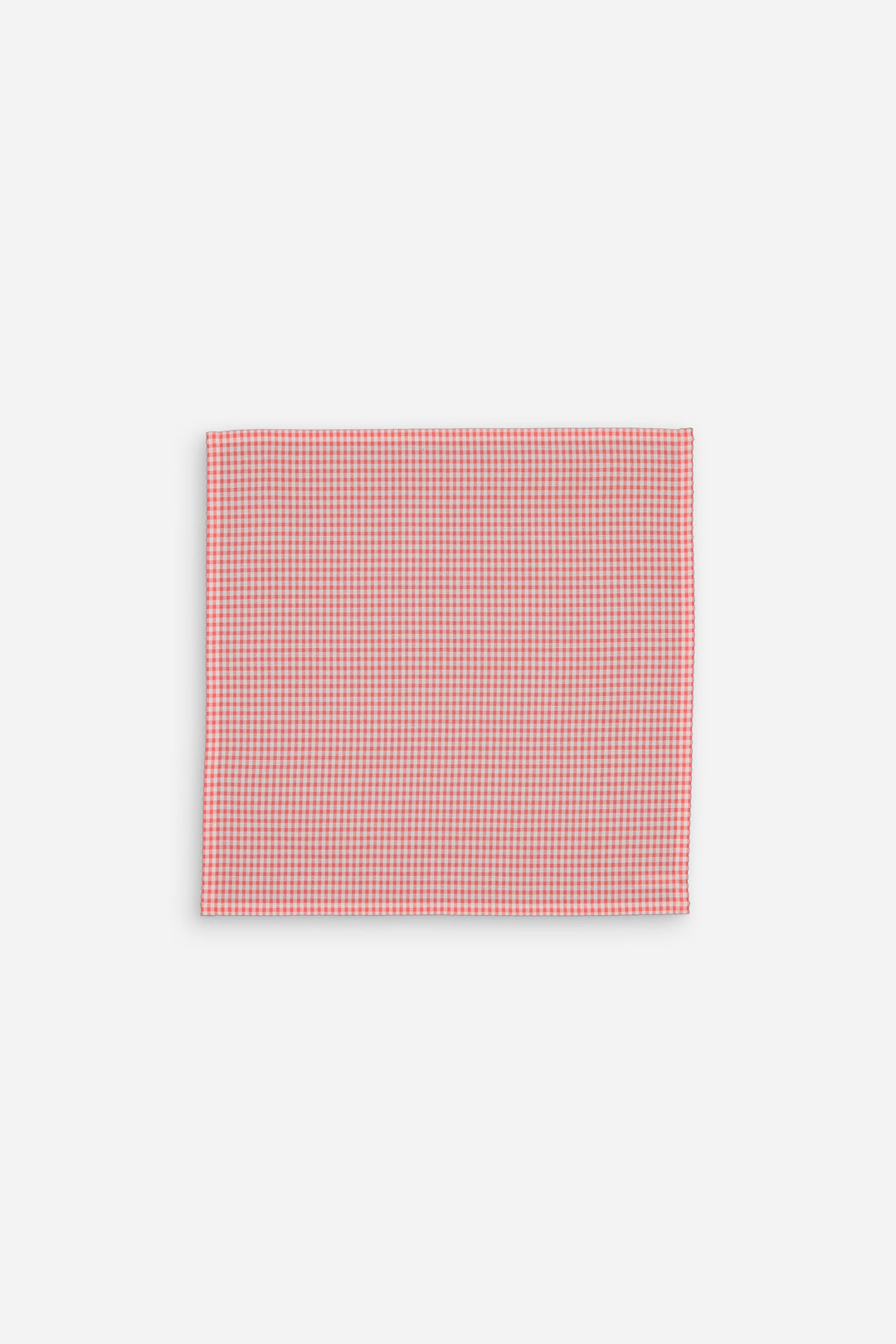 Set of 4 small coral gingham dinner napkins