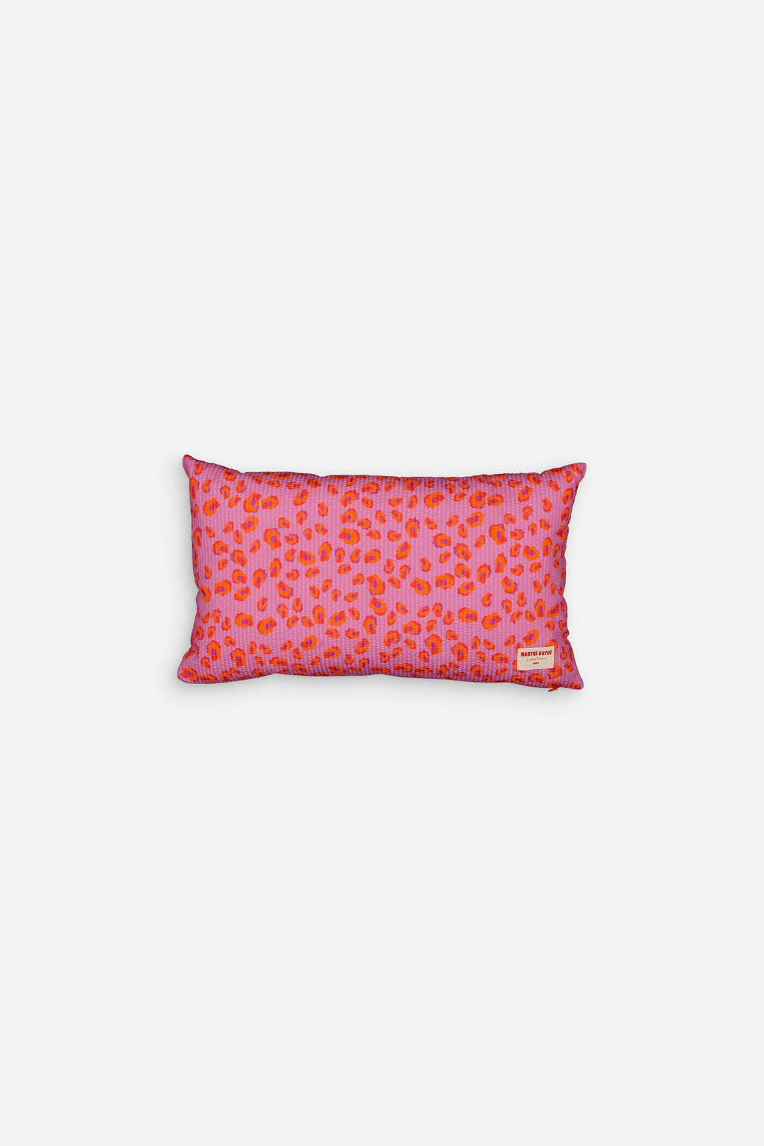 Iconic pink, purple and orange leopard pattern cushion - GEORGES