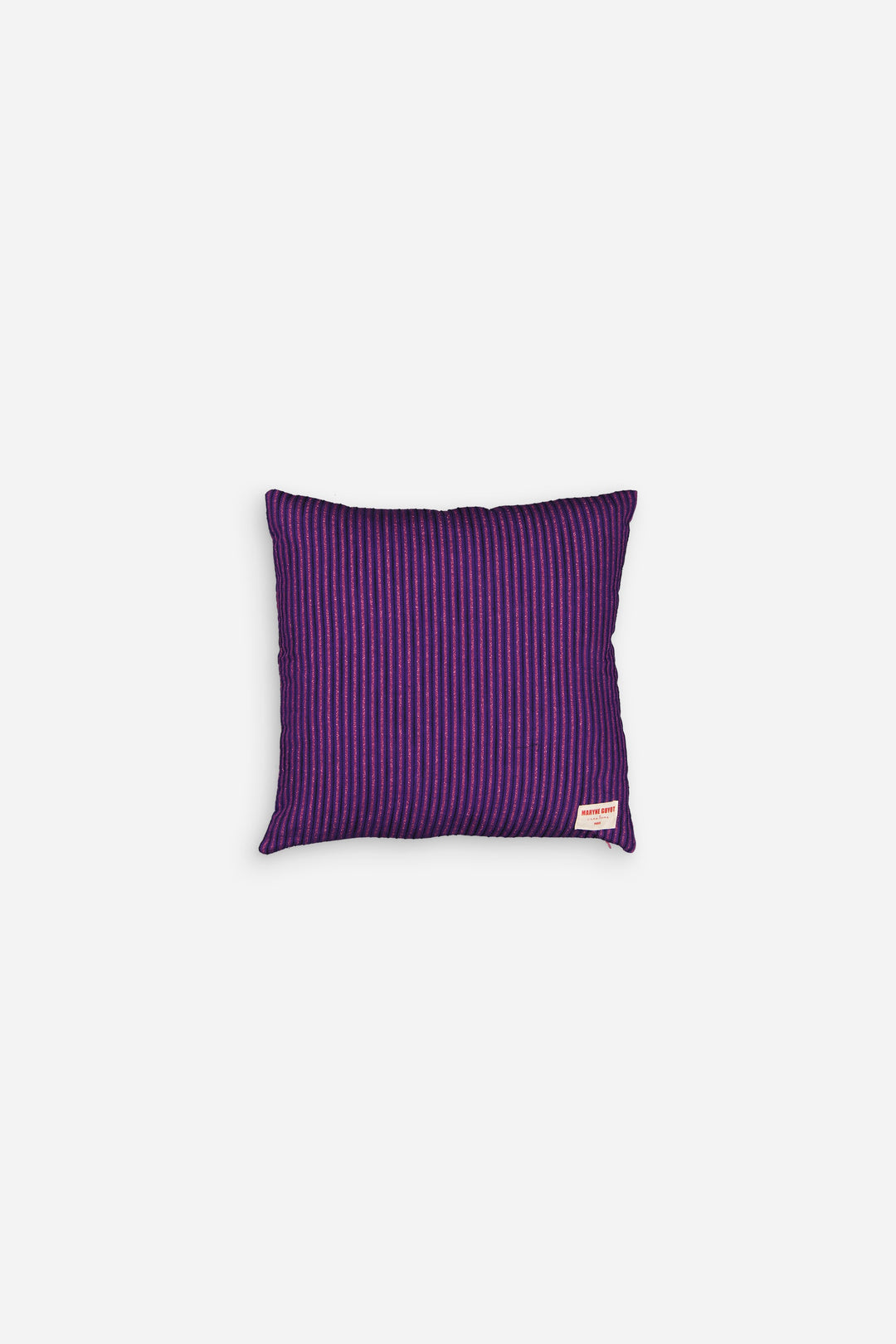 Coussin violet et lignes irisées rose - GASTON Coussin Maryne Guyot créations