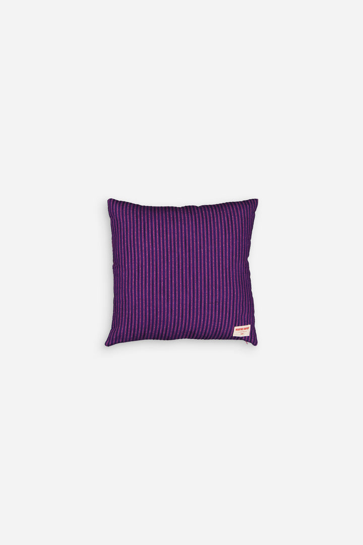 Coussin violet et lignes irisées rose - GASTON Coussin Maryne Guyot créations