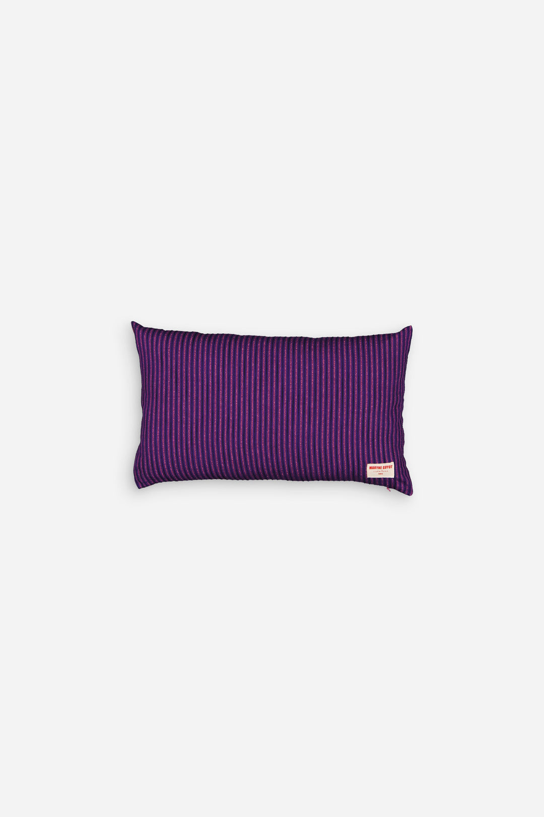 Coussin violet et lignes irisées rose - GASTON Coussin Maryne Guyot créations