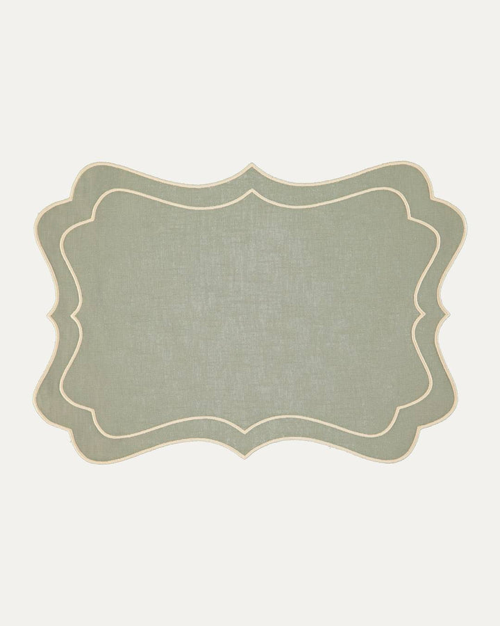 Set de table Brisa, Vert et feston Ecru