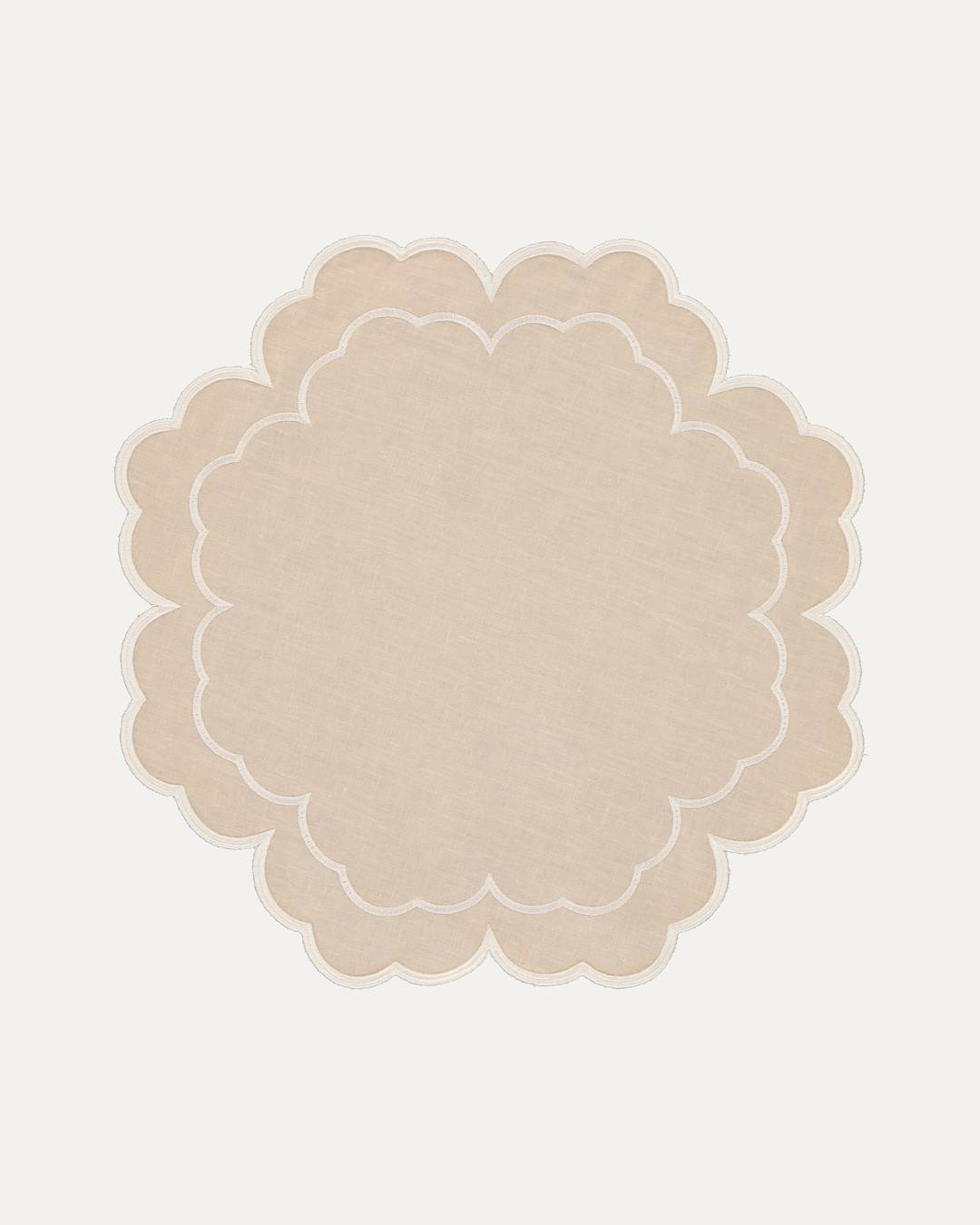 Set de table Iris, beige et blanc