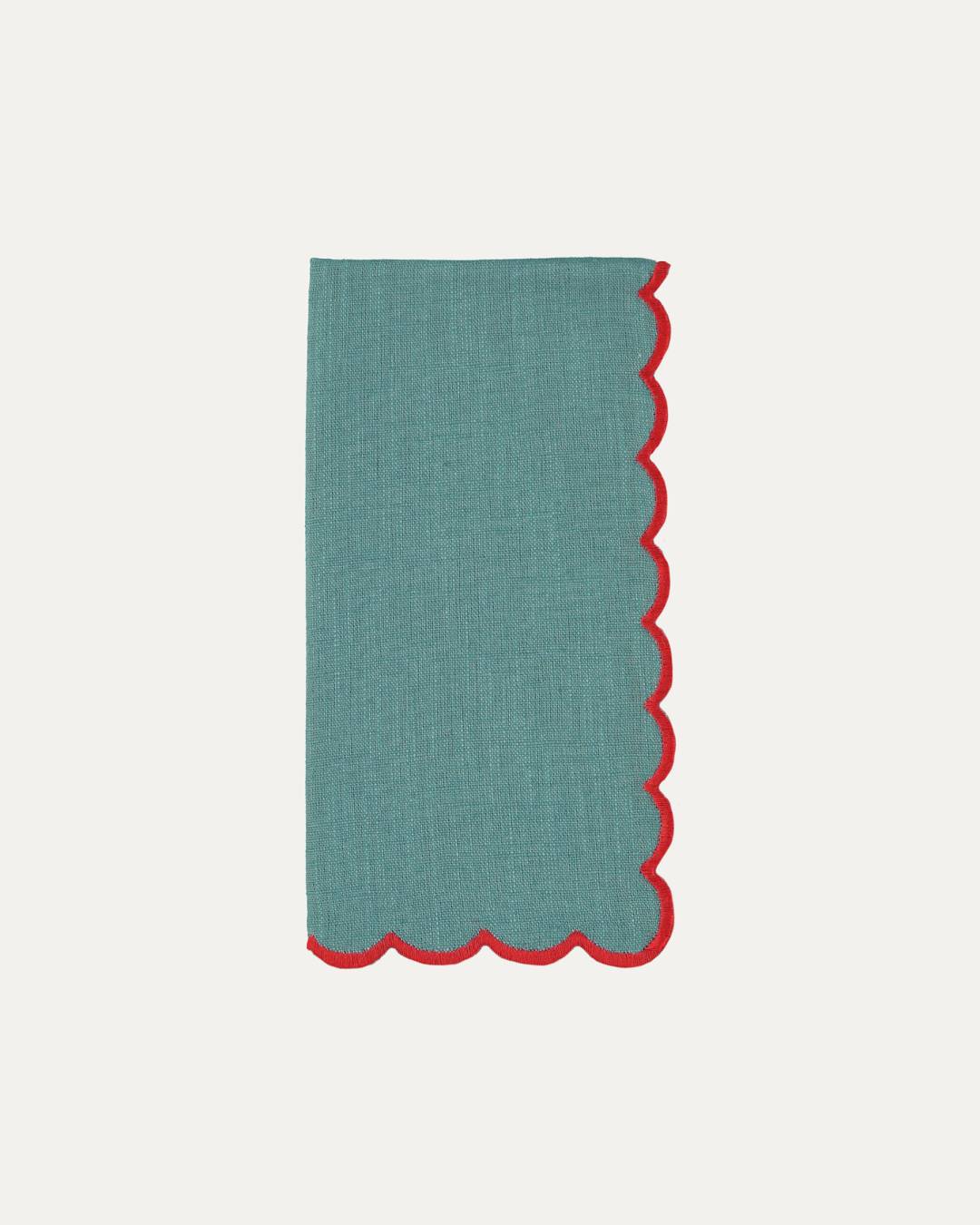 Serviette Aurora, bleue et rouge