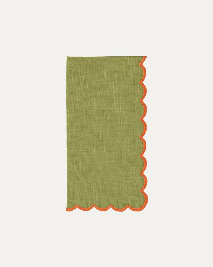 Serviette Aurora, vert et orange