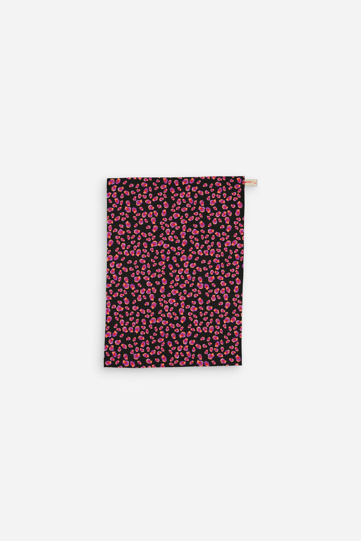 Set of 2 Leopard Black + Gradient Pink and Orange Kitchen Towels 100% Cotton