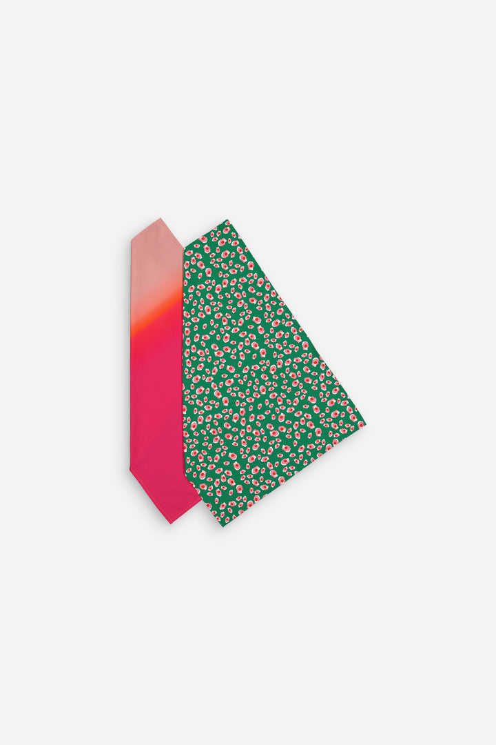 Lot de 2 torchons de cuisine léopard vert + gradient rose et orange 100% coton