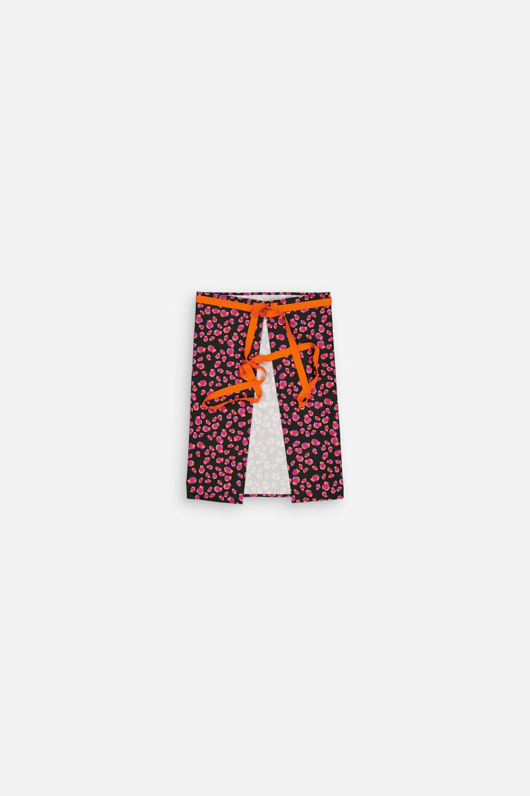Black leopard print kitchen apron skirt