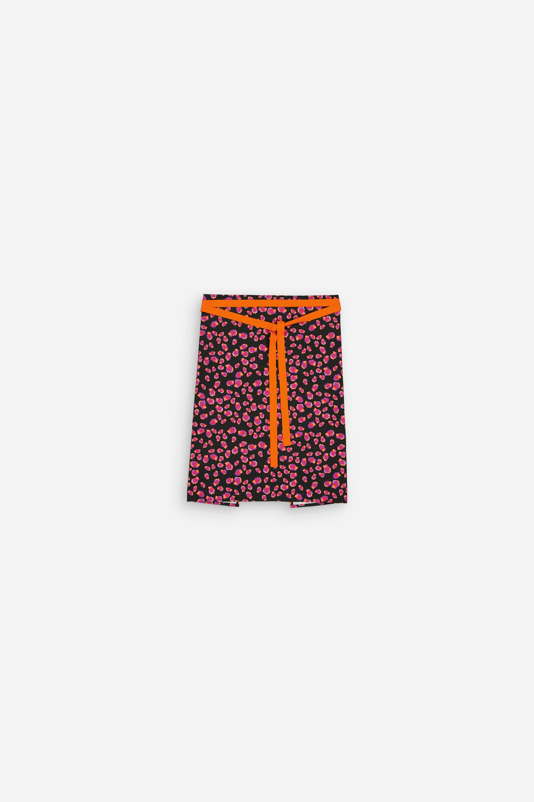 Black leopard print kitchen apron skirt
