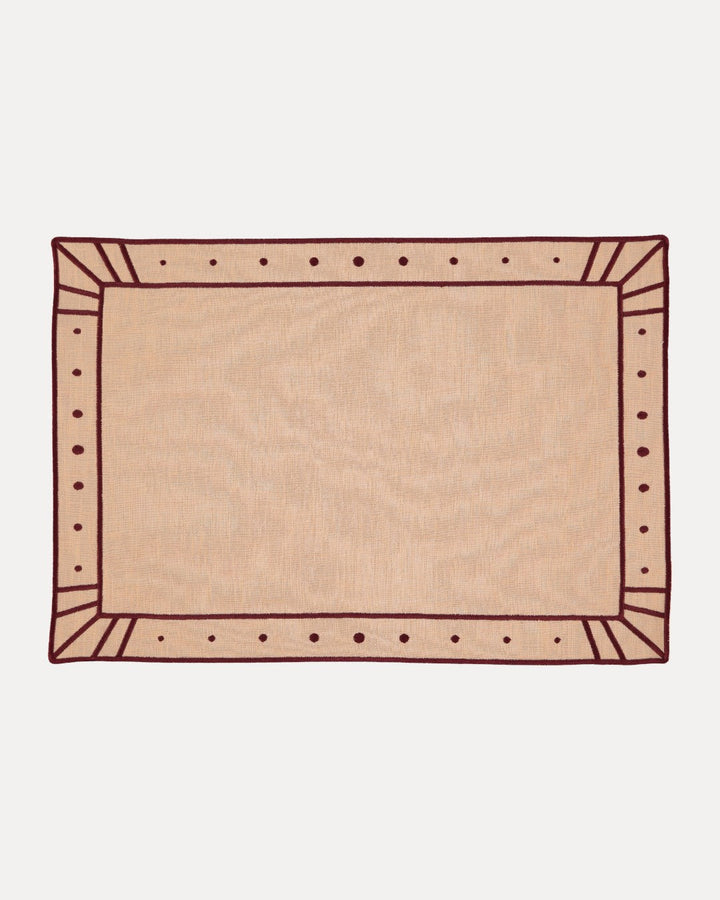 Set de Table Belle Nuit, Saumon et Bordeaux